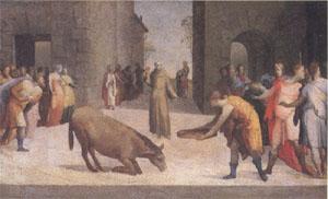 Domenico Beccafumi St Anthony and the Miracle of the Mule (mk05)